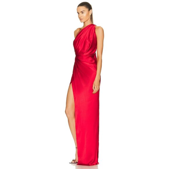 The Sei for FWRD Womens Drape Gown in Scarlet 10 New Long Maxi Formal Dress - Picture 3 of 16